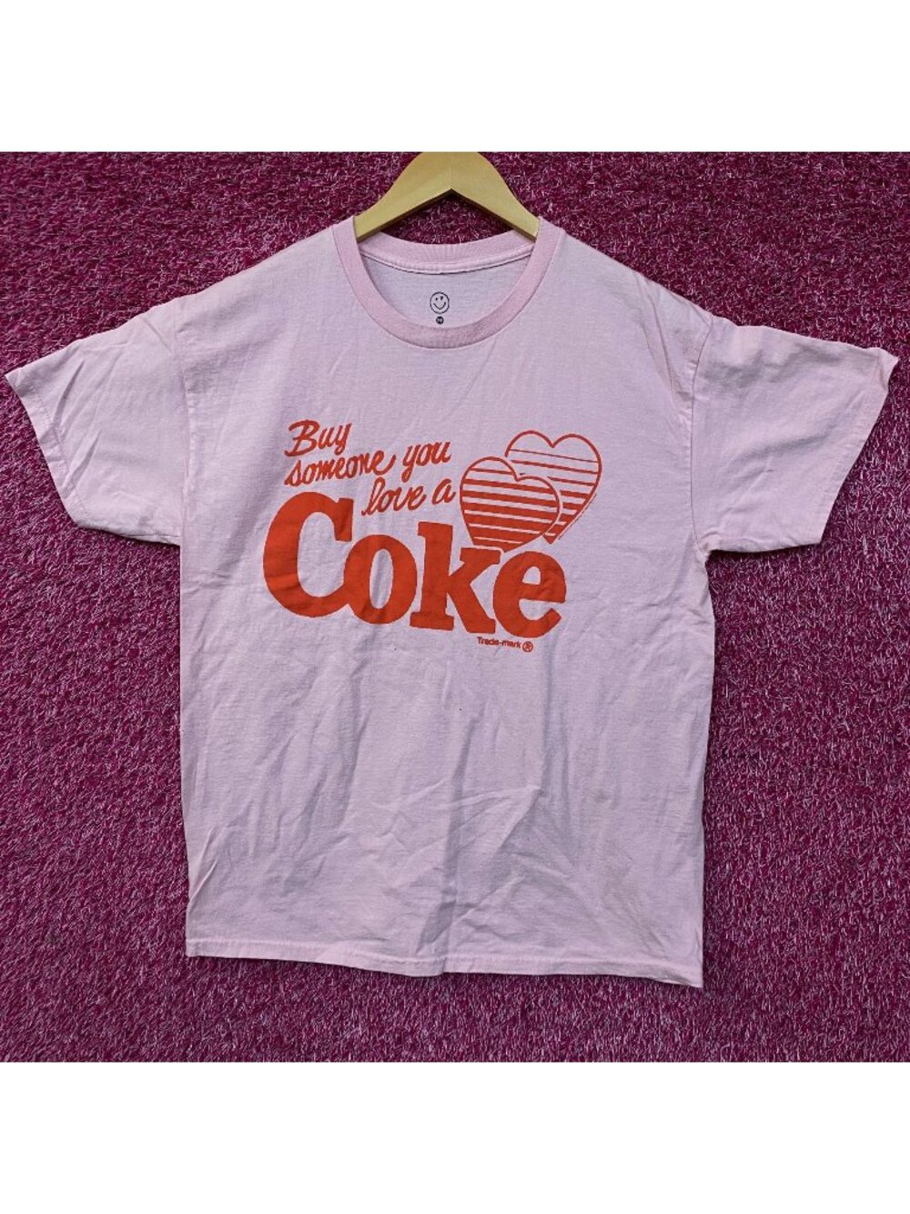 Coca-Cola Share Hearts Coke Pink Graphic T-Shirt Medium